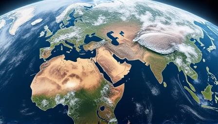 Verbundbild eines Satelliten, das verschiedene Wetterschichten zeigt